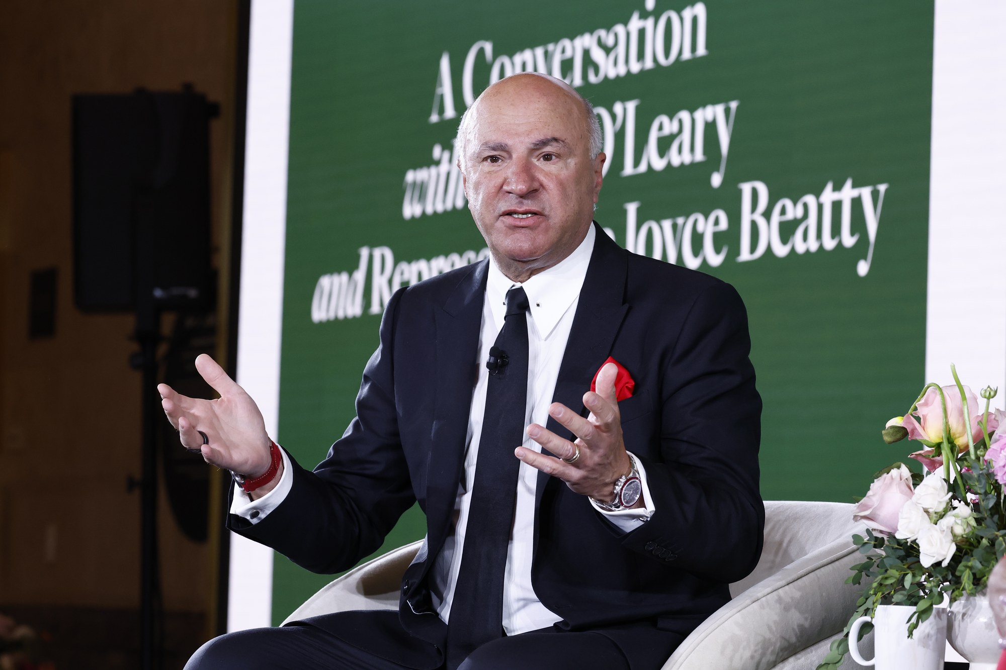 Kevin O’Leary speaking on stage at the Engage Summit