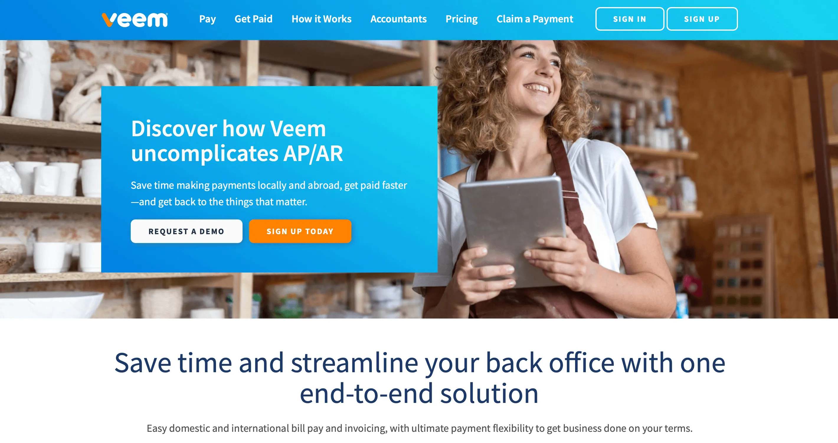 Veem homepage