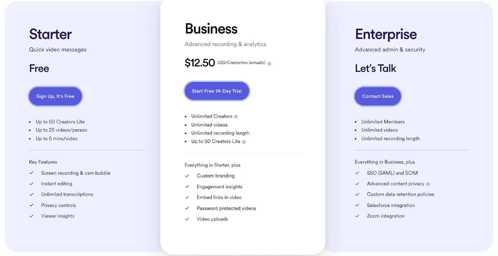 Loom pricing tiers