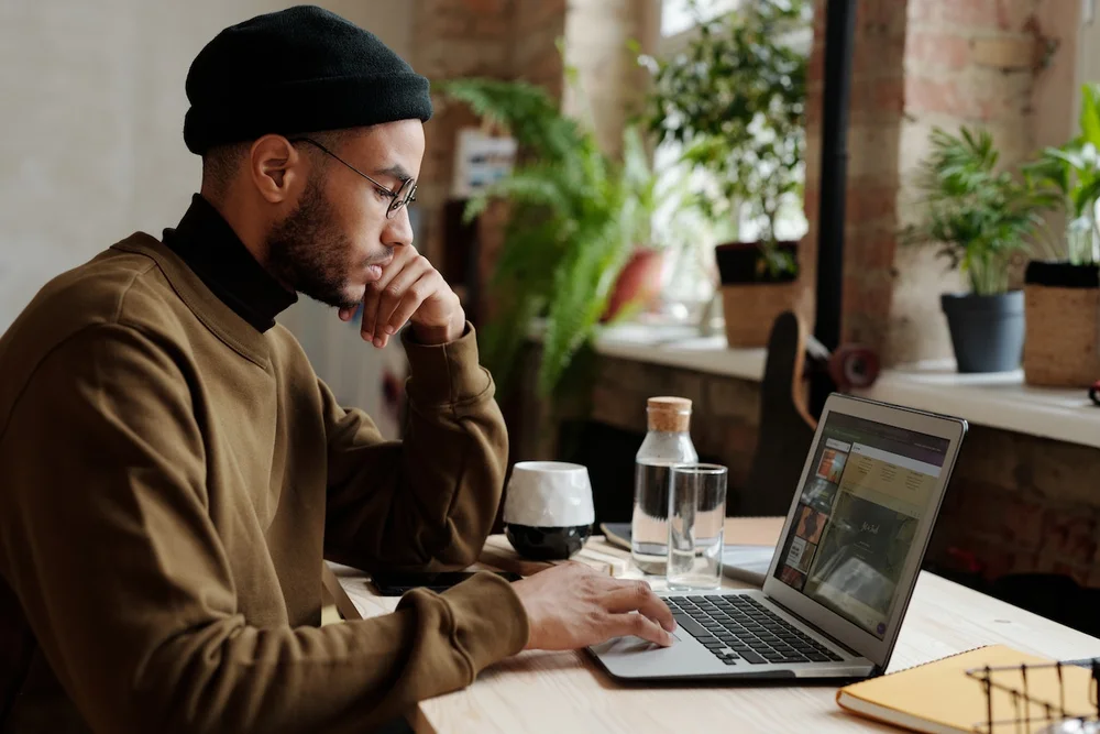 A designer works on a project