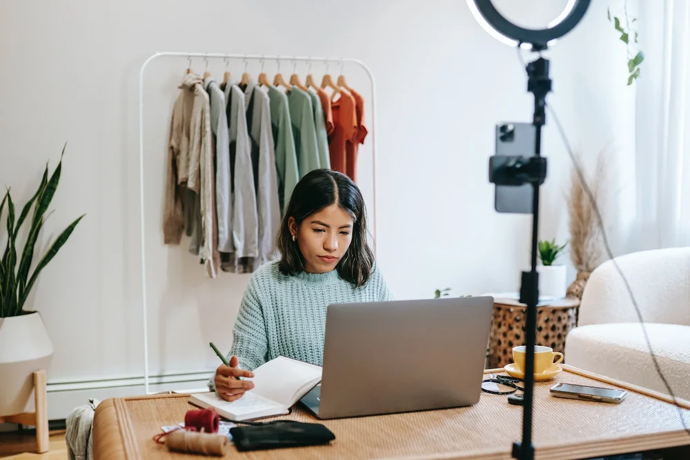 A project manager working from home