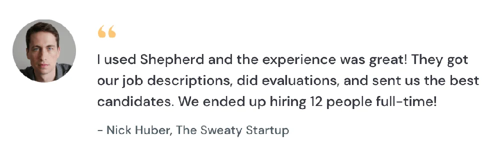 A testimonial from our client, Nick Huber