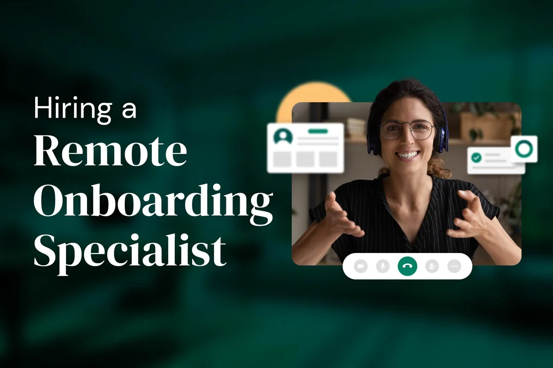 Remote onboarding specialist leading a virtual team meeting