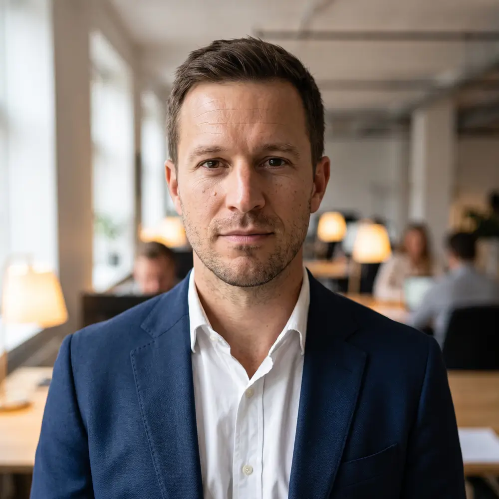 Portrait of Brad Benson, Assistant Media Manager from USA