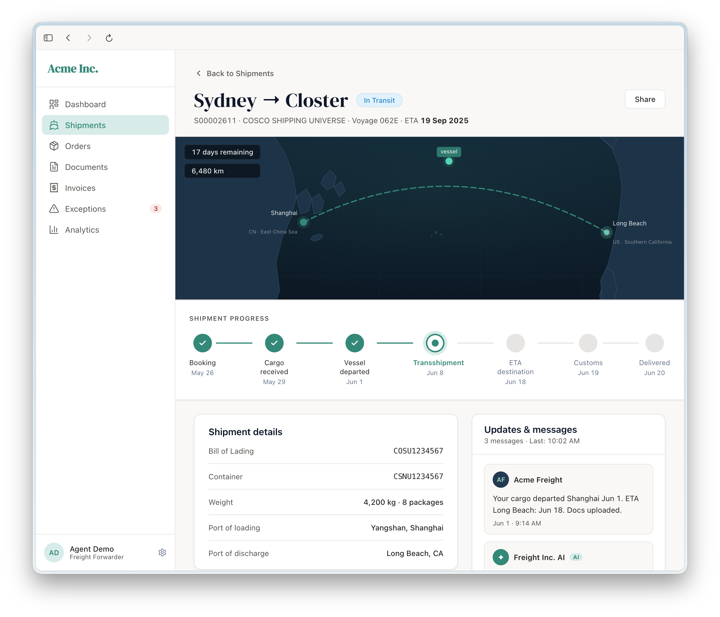 Logixboard Portal â€” customer shipment visibility