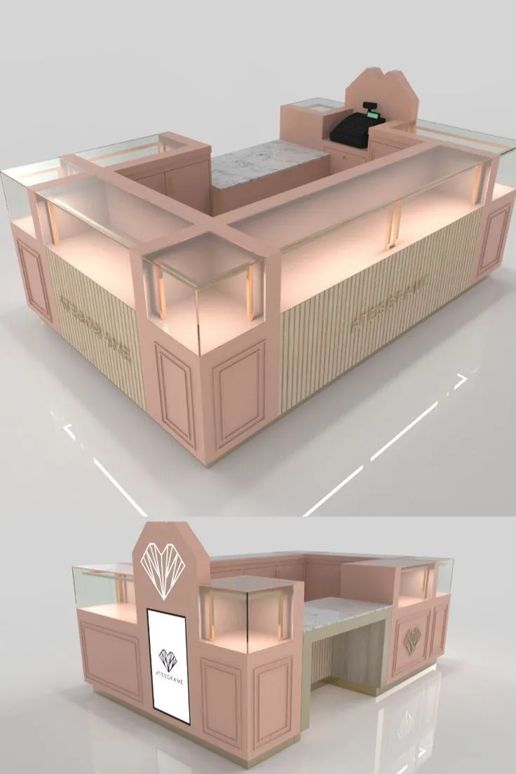 3D design of a mall jewellery kiosk developed by Kaizeng