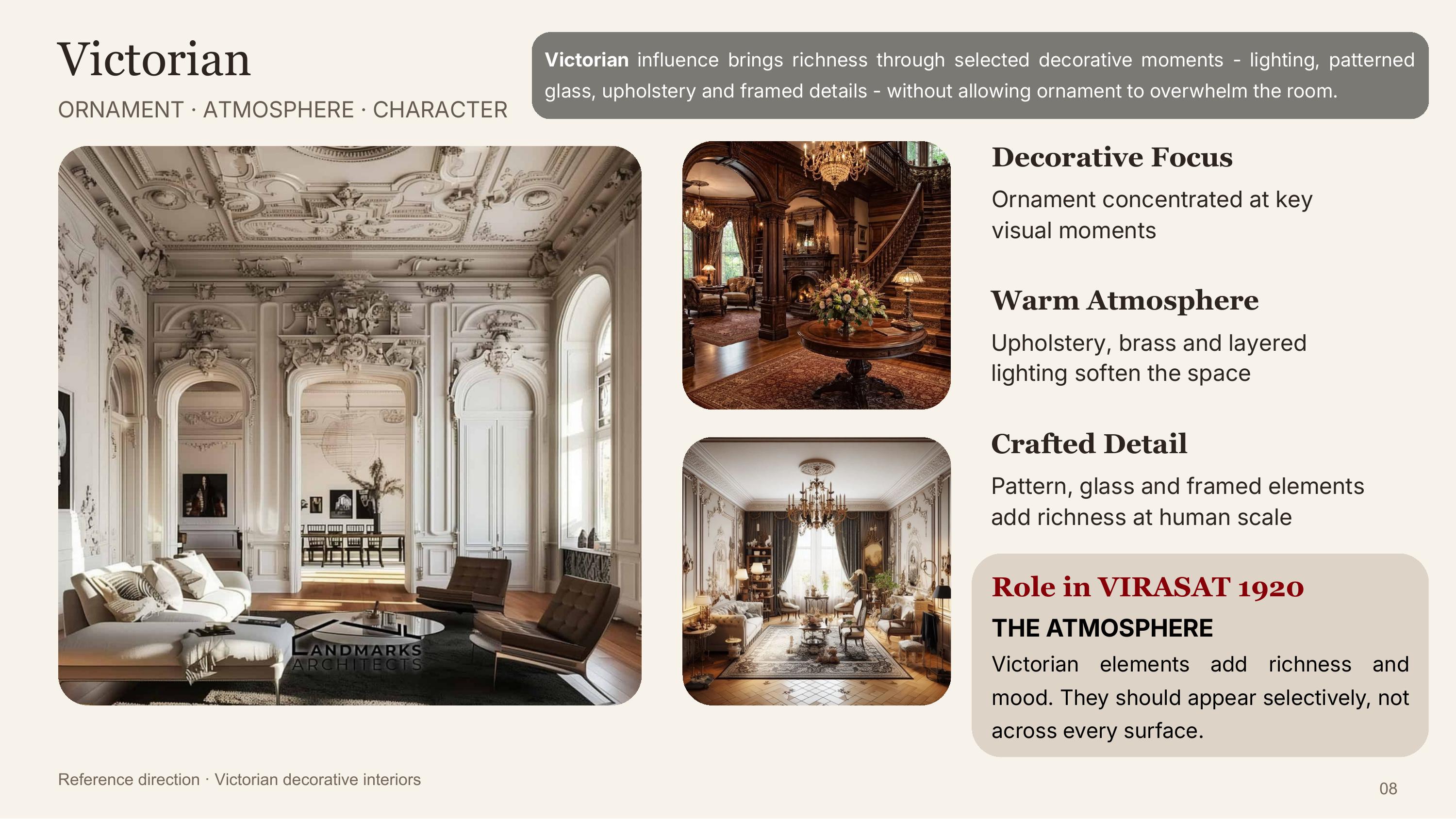 Victorian reference interior with warm layered lighting