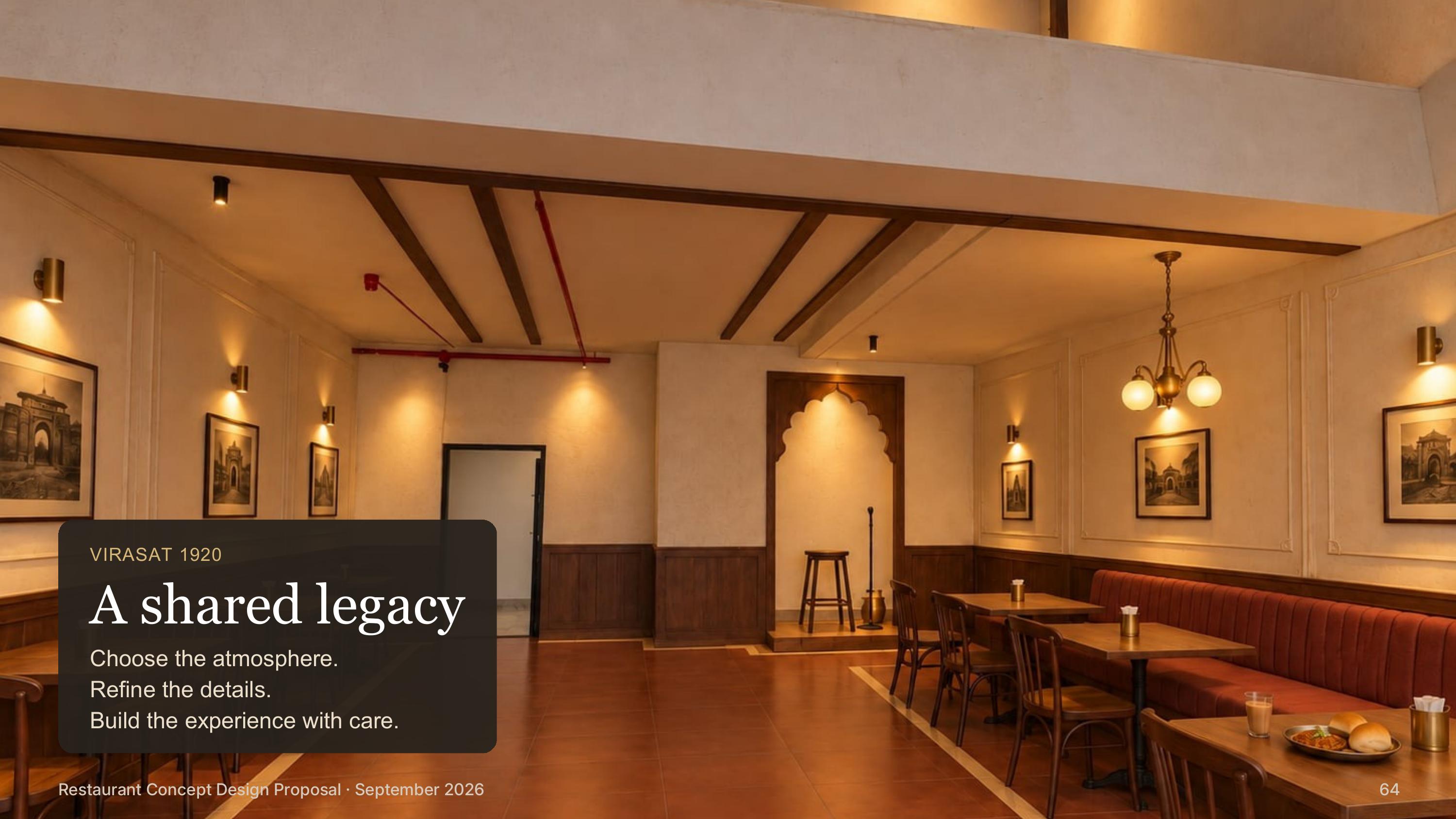 Virasat 1920 dining room, the completed concept direction