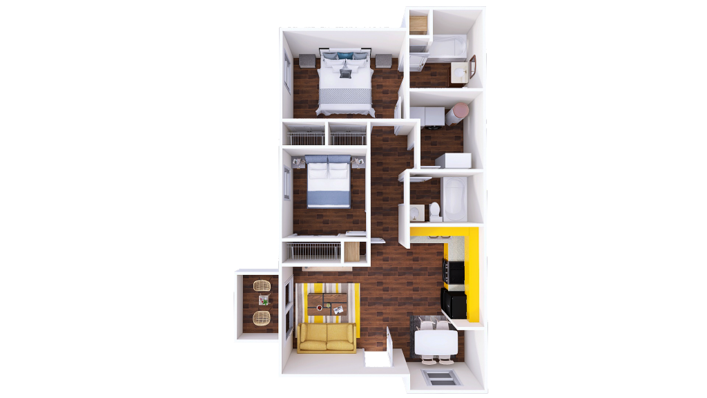  Two Bedroom Apartment floor plan layout