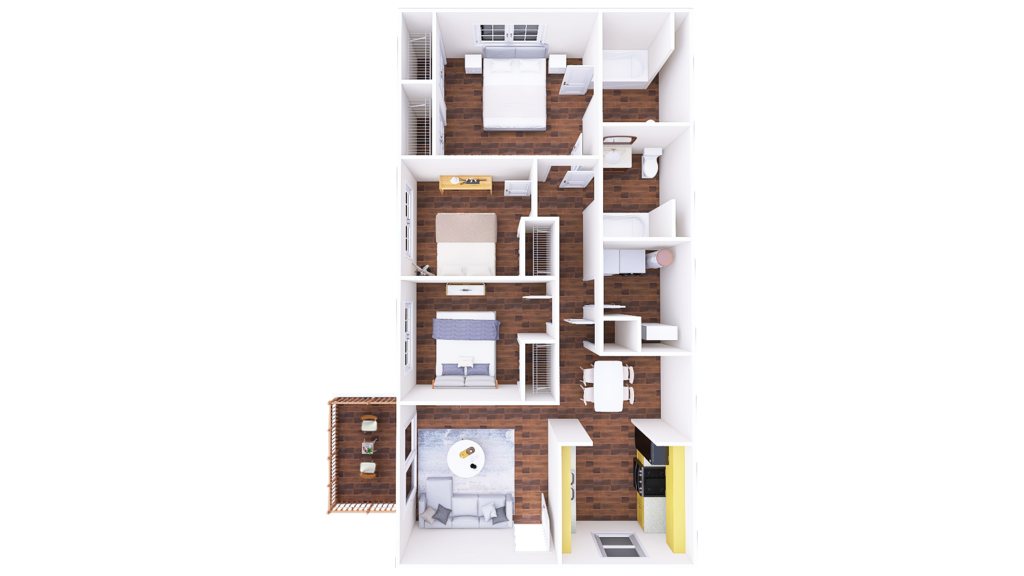 Three Bedroom Apartment Floor Plan Layout
