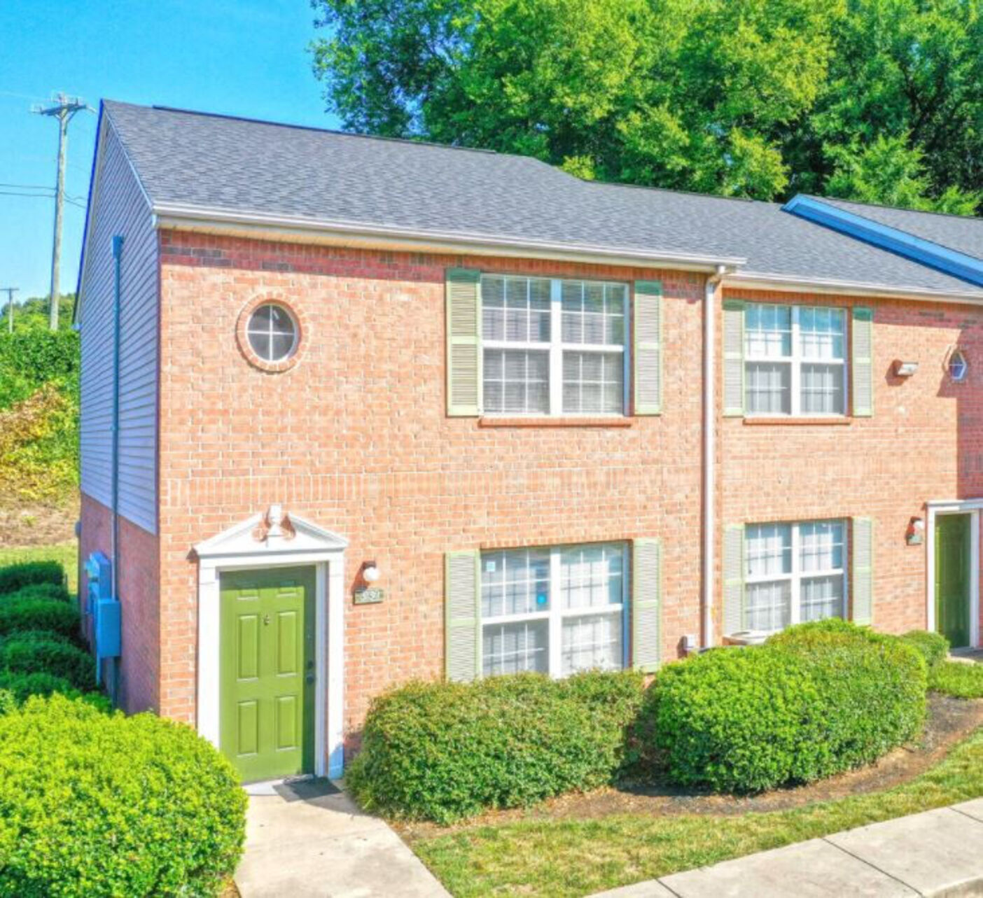 Exterior with bushes