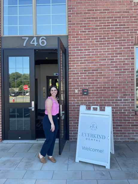Welcoming guests at the Everkind Dental open house