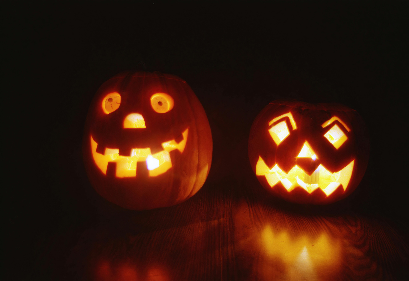 Carved jack-o'-lanterns