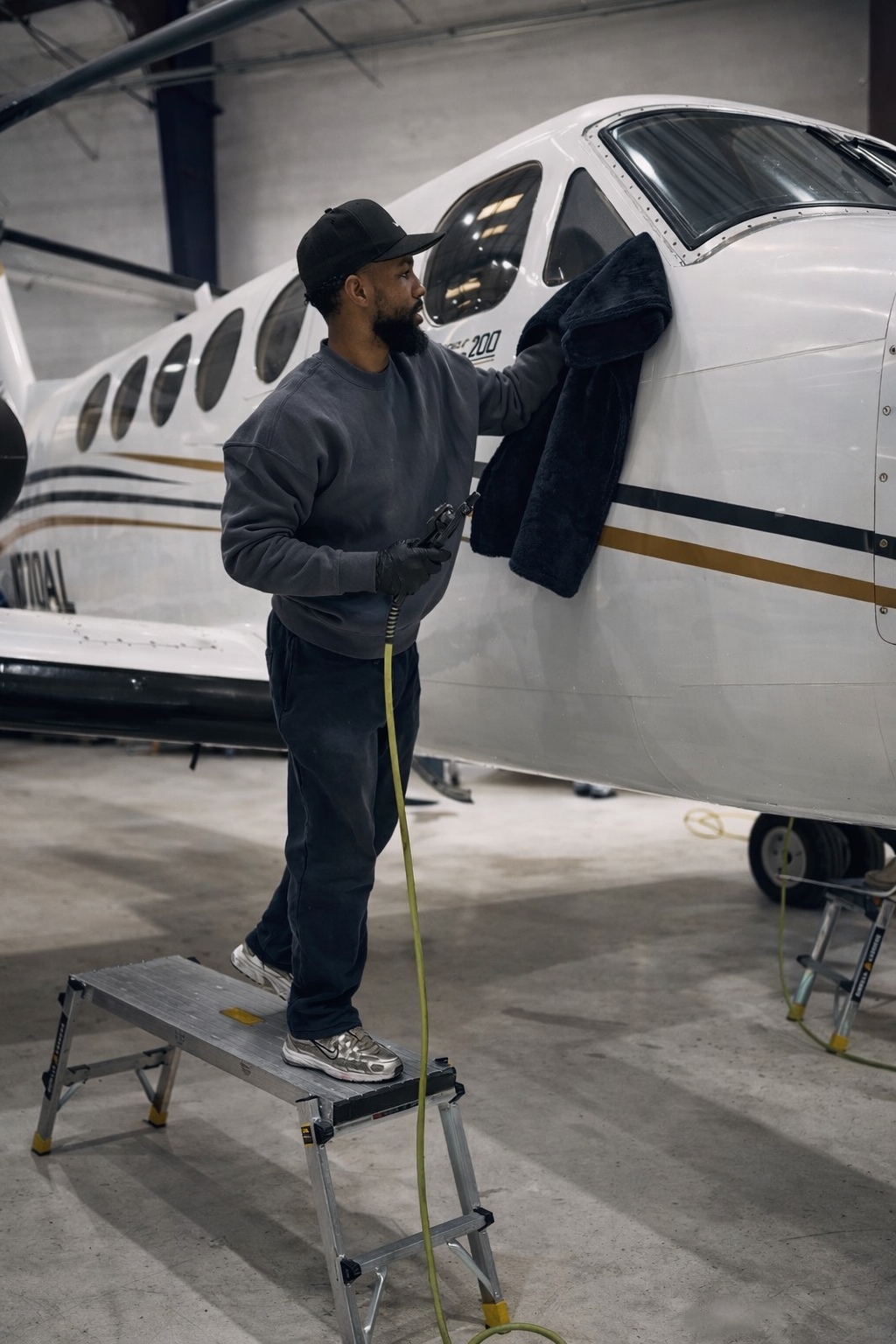 image of aircraft in flight (for an aviation service)