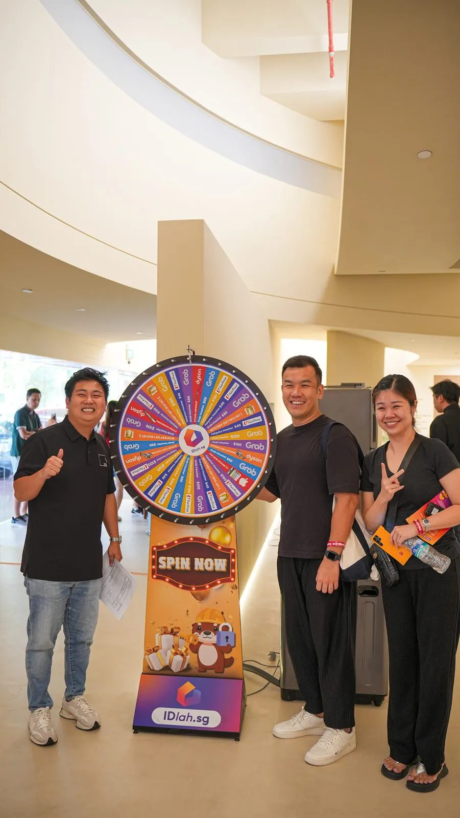 The IDLah lucky spin wheel at a roadshow