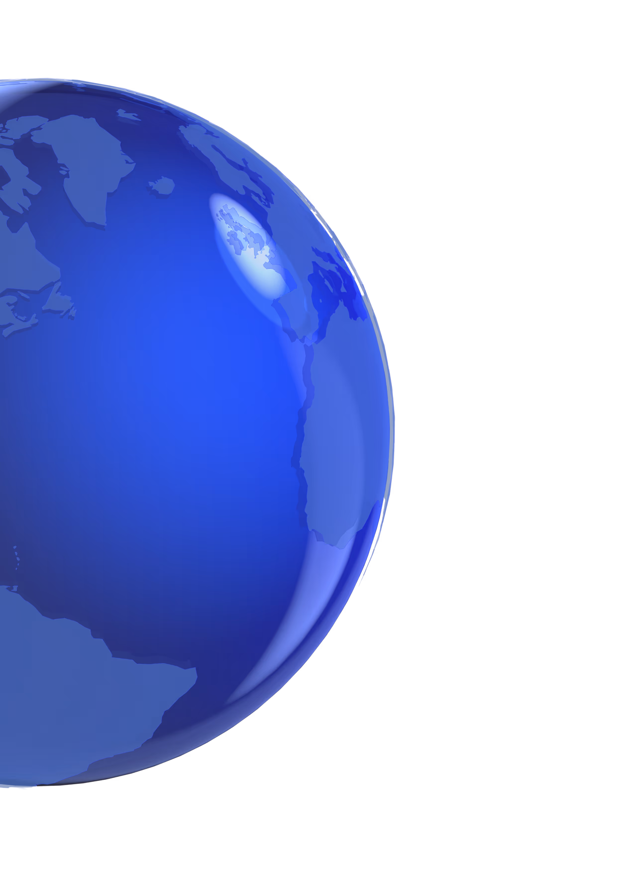 Blue 3D globe showing parts of North and South America with highlighted eastern Canada.