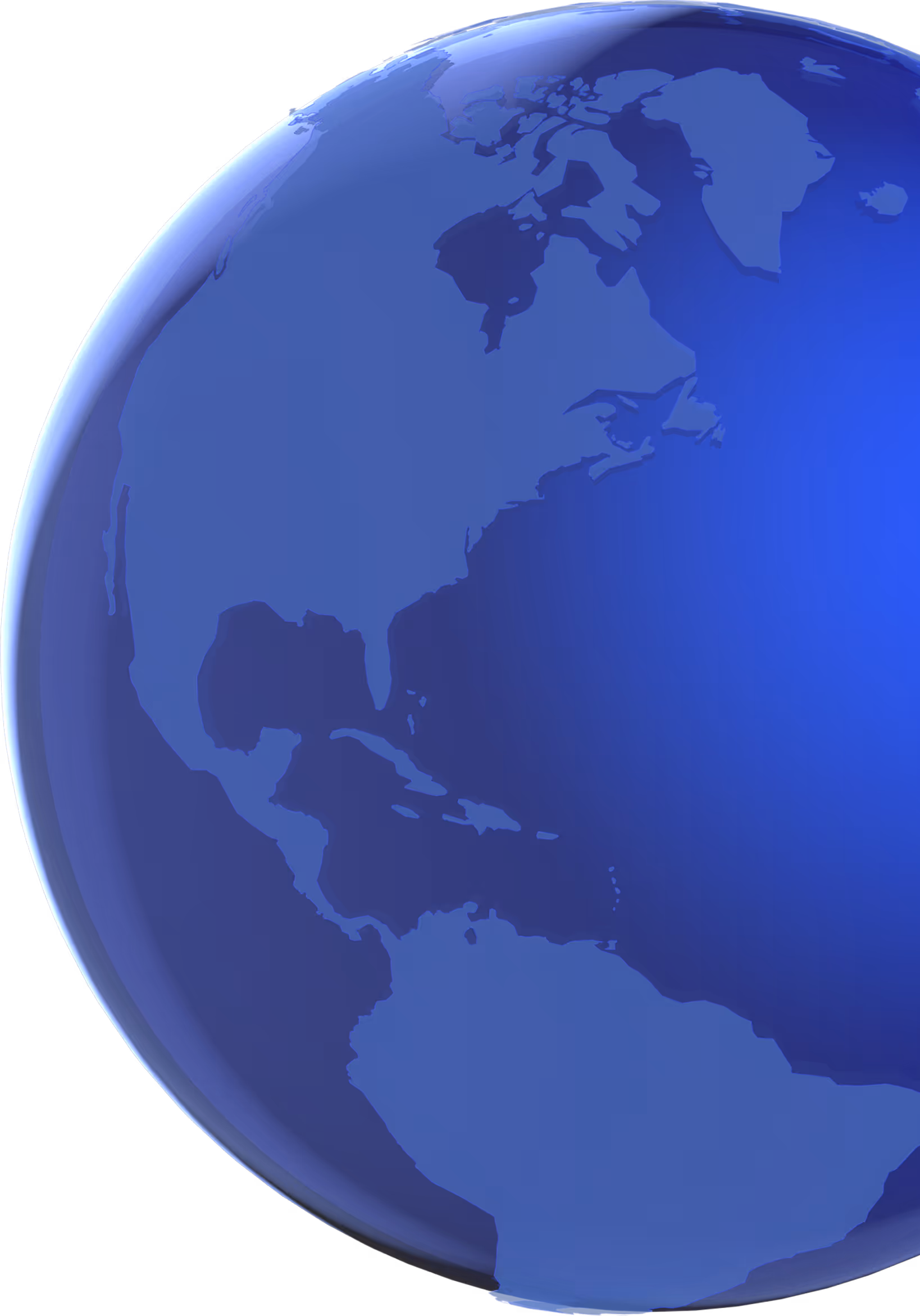 Blue globe showing North and South America with surrounding oceans