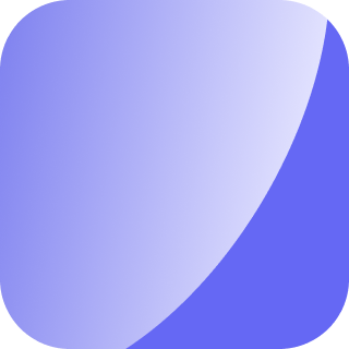 App icon with a rounded square shape featuring a gradient of blue and lavender colors.