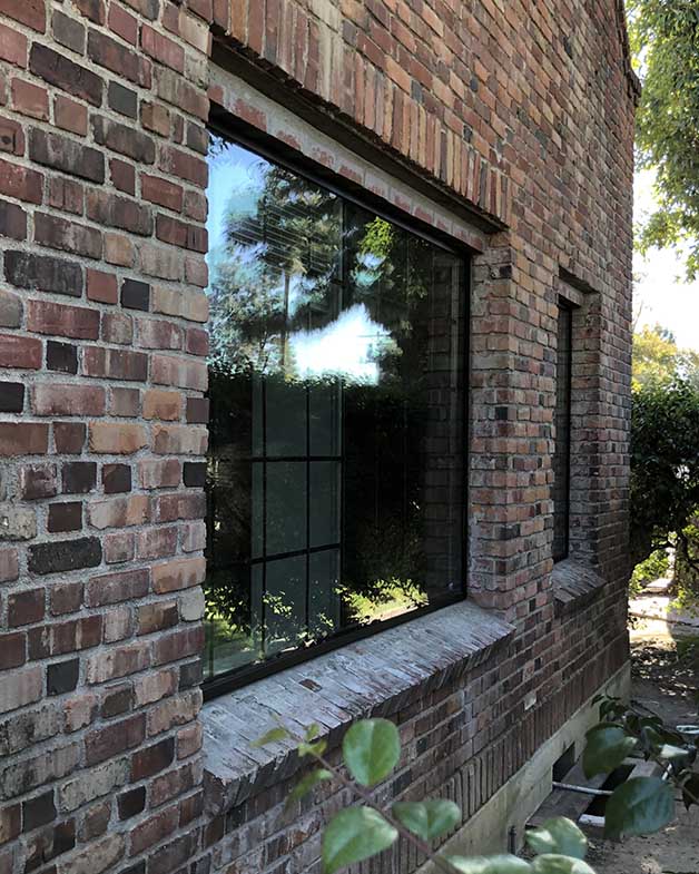 home window protection with riot glass panels