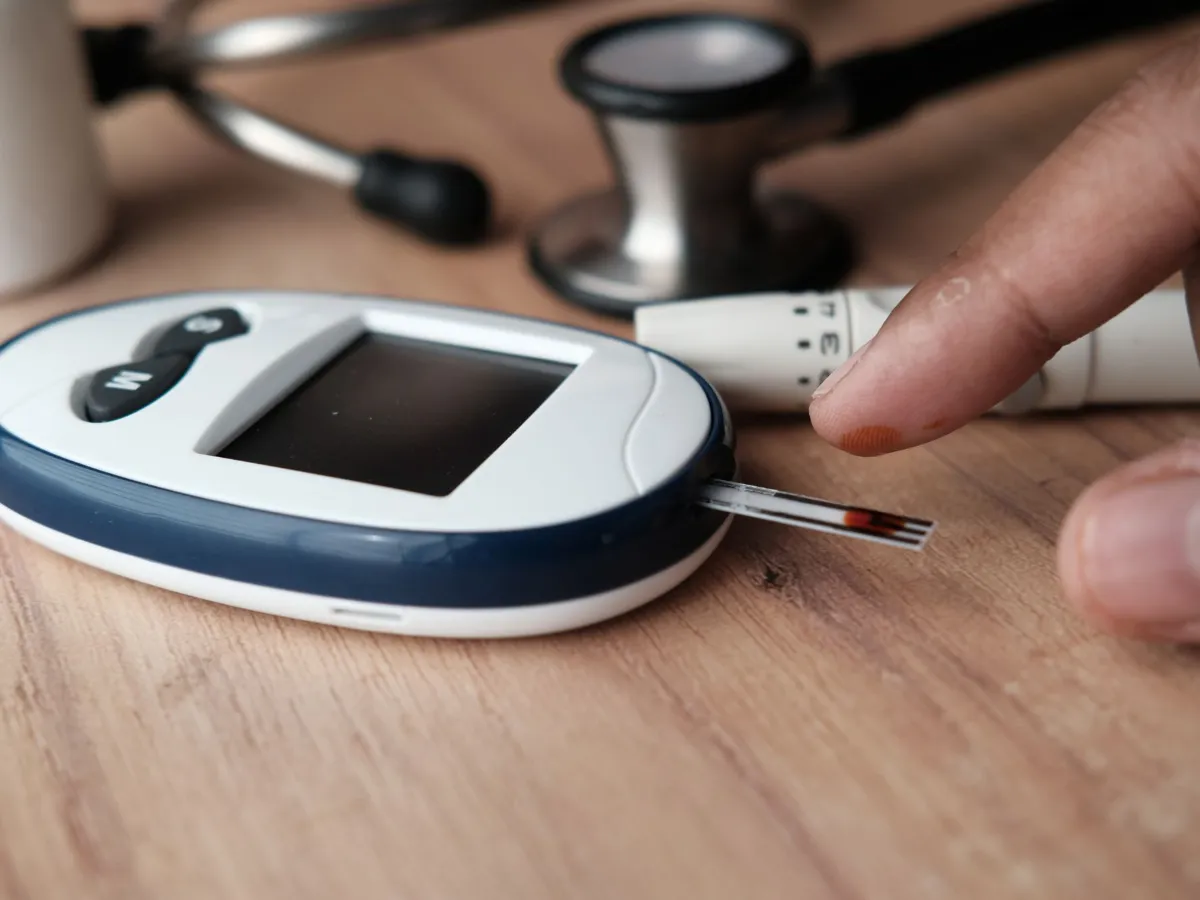 Blood glucose meter used to check blood sugar