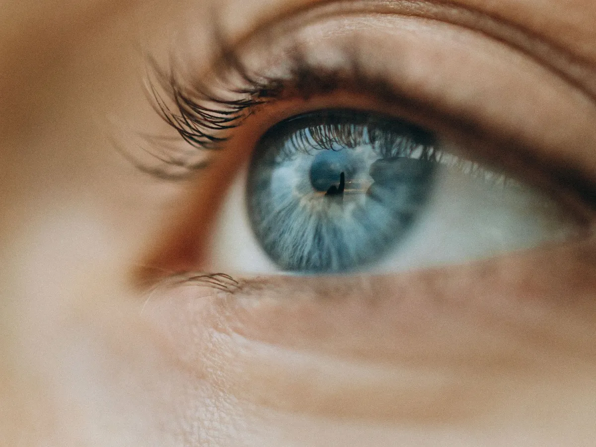 Close-up of a clear blue eye
