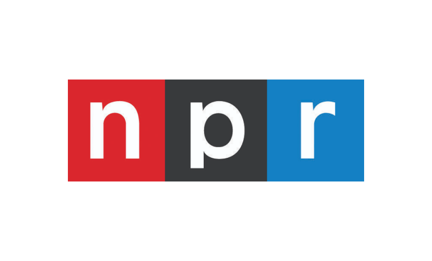 The NPR logo with white letters in red, black, and blue colored blocks.