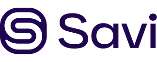 Savi company logo with stylized S inside a rounded square and the word Savi in dark purple.