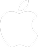 White apple logo on a black background.