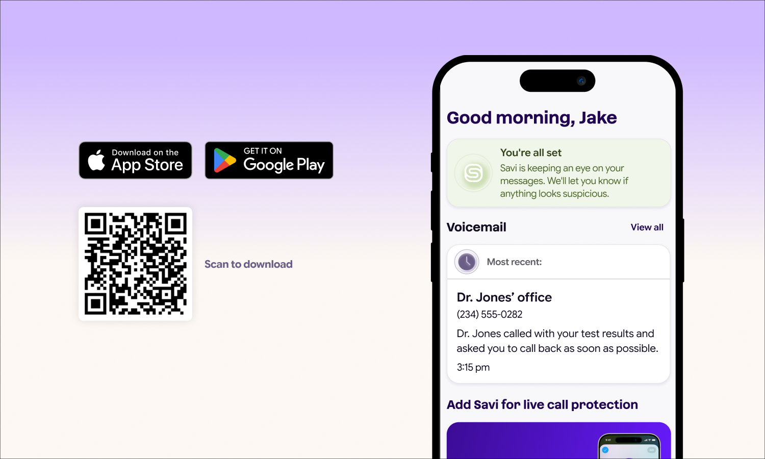 Hand holding a smartphone showing Scamwise website with text asking if something is a scam and offering a fast, free answer with an option to upload an image or paste text.