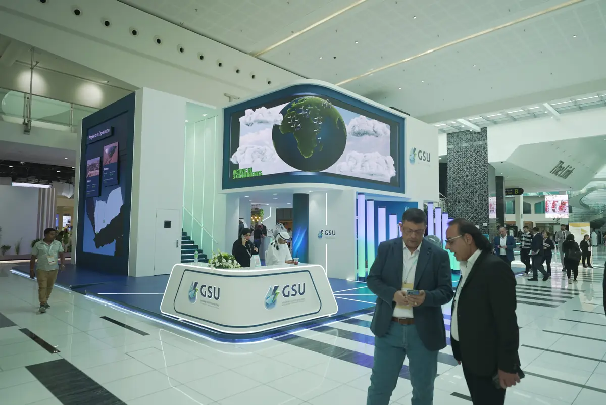 Anamorphic LED screens on the GSU Masdar stand at World Future Energy Summit
