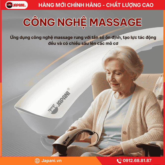 Công nghệ massage máy massage cầm tay cán dài JAPANI MCT-6303