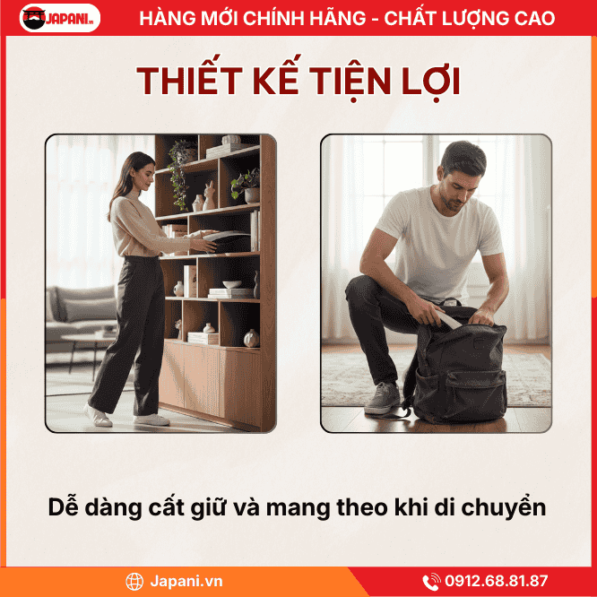 Thiết kế nhỏ gọn, nhẹ và tiện lợi của máy massage cầm tay cán dài JAPANI MCT-6303