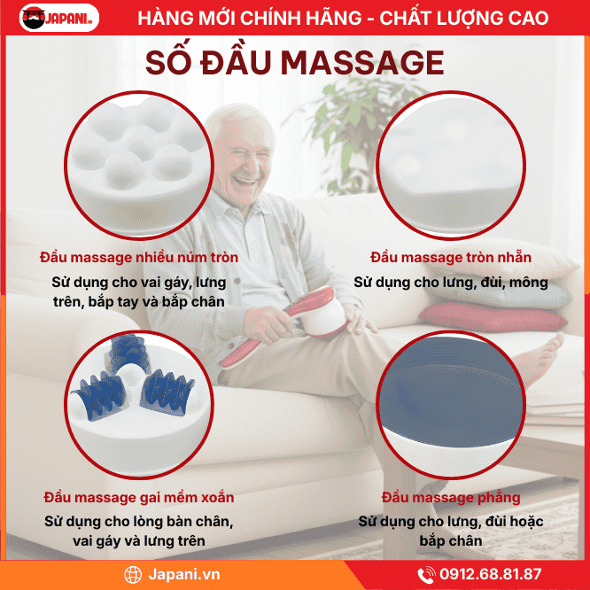 Chức năng của các đầu massage đi kèm