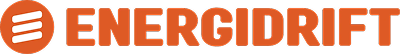 Energidrift logo in bold orange text with a stylized icon of three white parallel lines inside an orange rounded square.