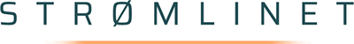 Text reading 'STRØMLINET' with a horizontal gradient line underneath.