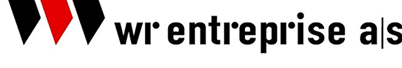 Three stylized chevron shapes in black and red forming a partial logo on the left, with partially visible text starting as 'wr entreprise a'.