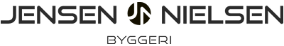Jensen & Nielsen Byggeri company logo with a geometric design between the names.