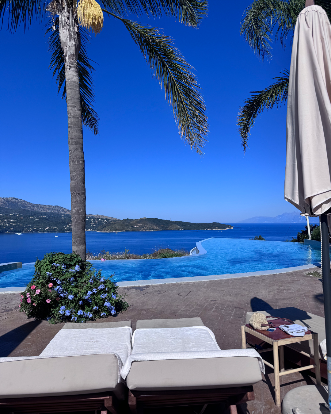 Infinity pool overlooking the Mediterranean sea