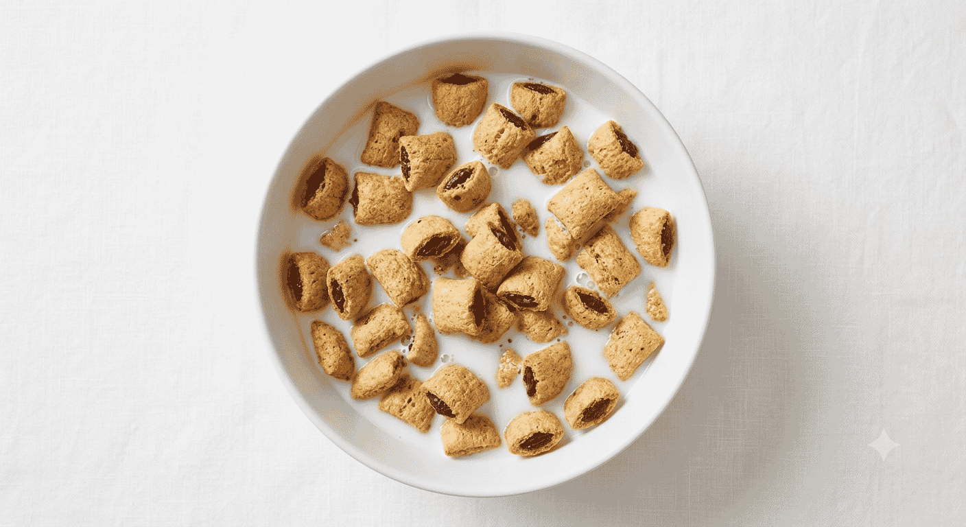Bowl of Kellogg's Krave Chocolate with milk — sugar, calories and fibre nutrition breakdown