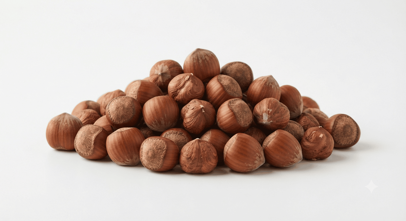 Hazelnuts nutrition — calories, manganese and vitamin E per 30g handful