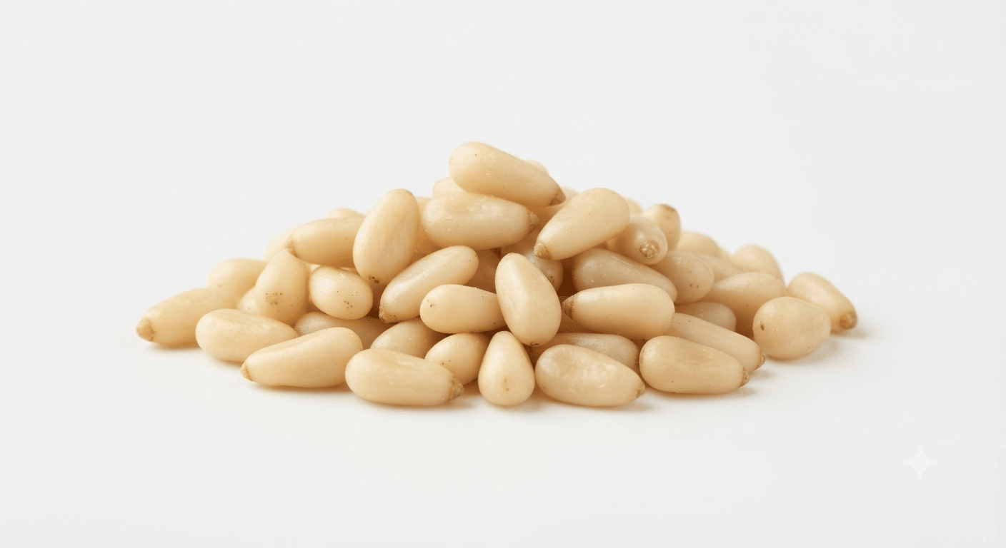 Pine nuts nutrition — calories, manganese and vitamin K per 30g handful