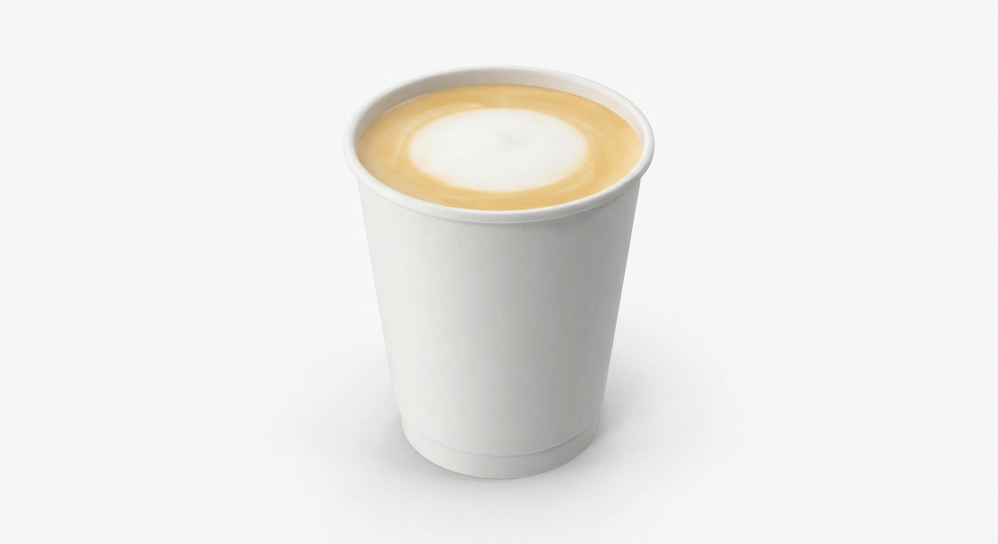 McDonald's Latte, espresso and steamed milk with a foam top in a takeaway cup
