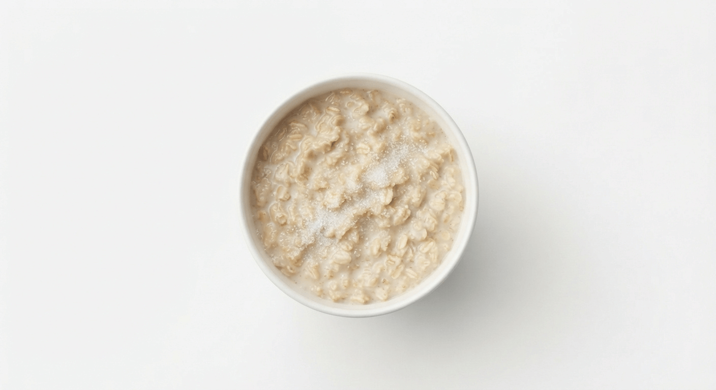 McDonald's Porridge with Sugar, creamy oat porridge in a paper cup with sugar on top