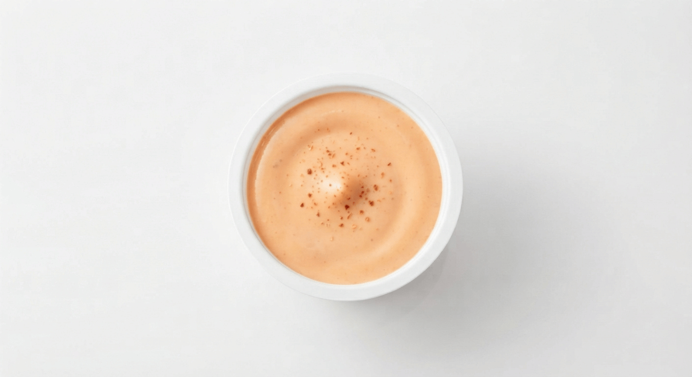 McDonald's Spicy Mayo Dip, a small pot of pale orange chilli mayonnaise