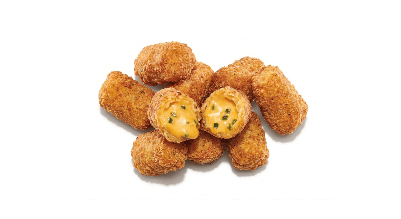 Burger King 6 Chilli Cheese Bites, six breadcrumbed chilli cheese bites