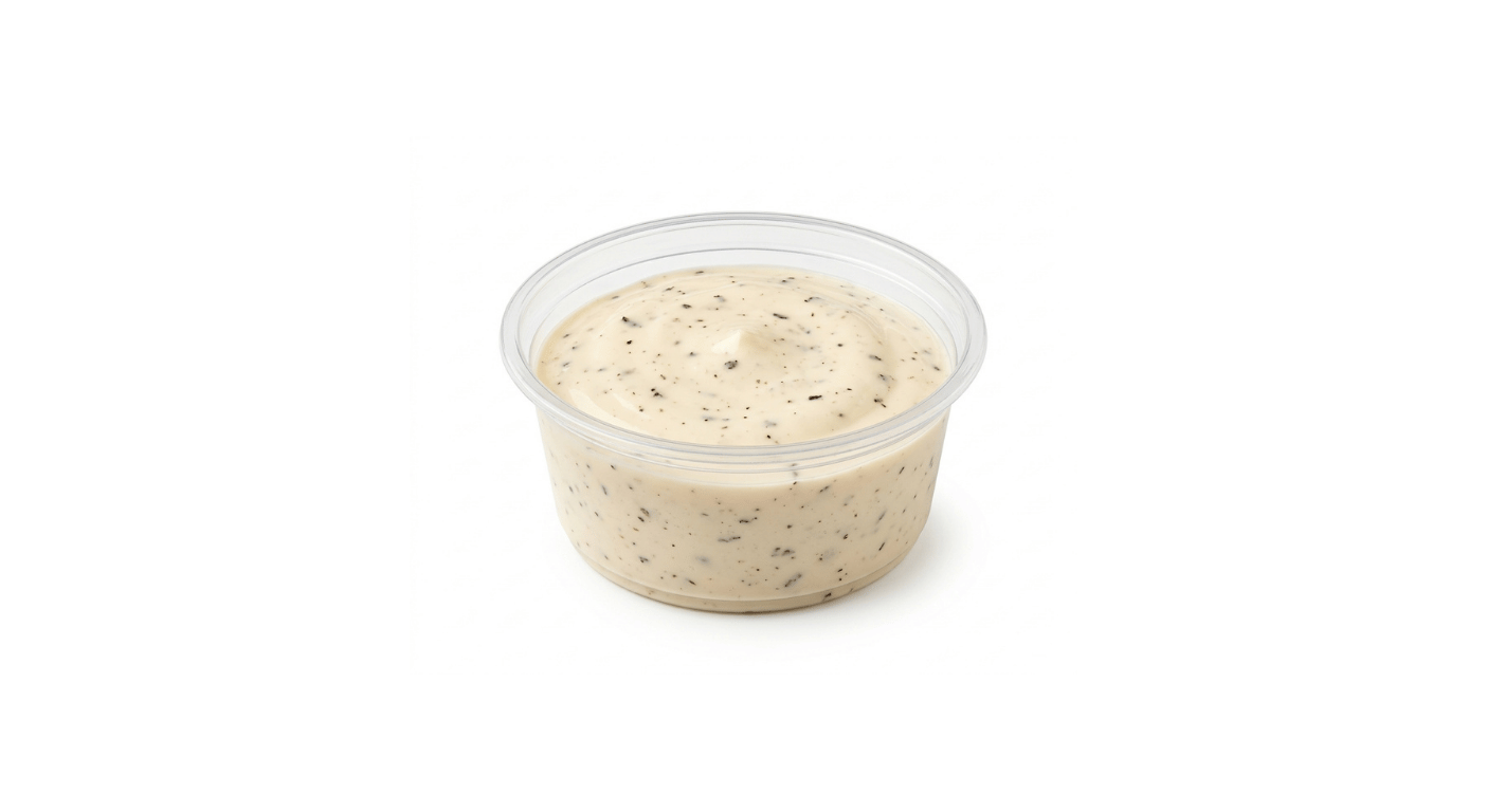 Burger King BK Flame-Grilled Mayo, pot of flame-grilled mayonnaise dip