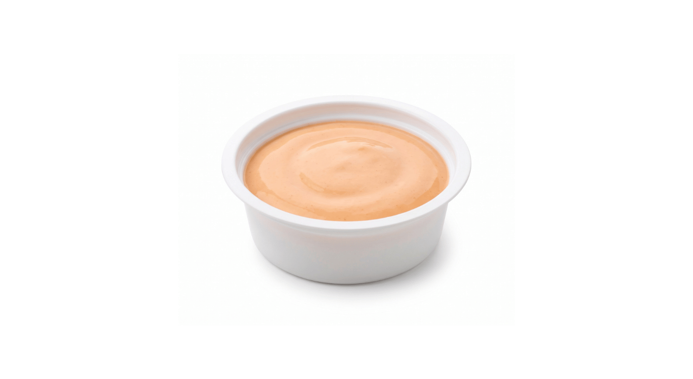 Burger King Spicy Mayo Dip Pot, pot of spicy mayonnaise dip