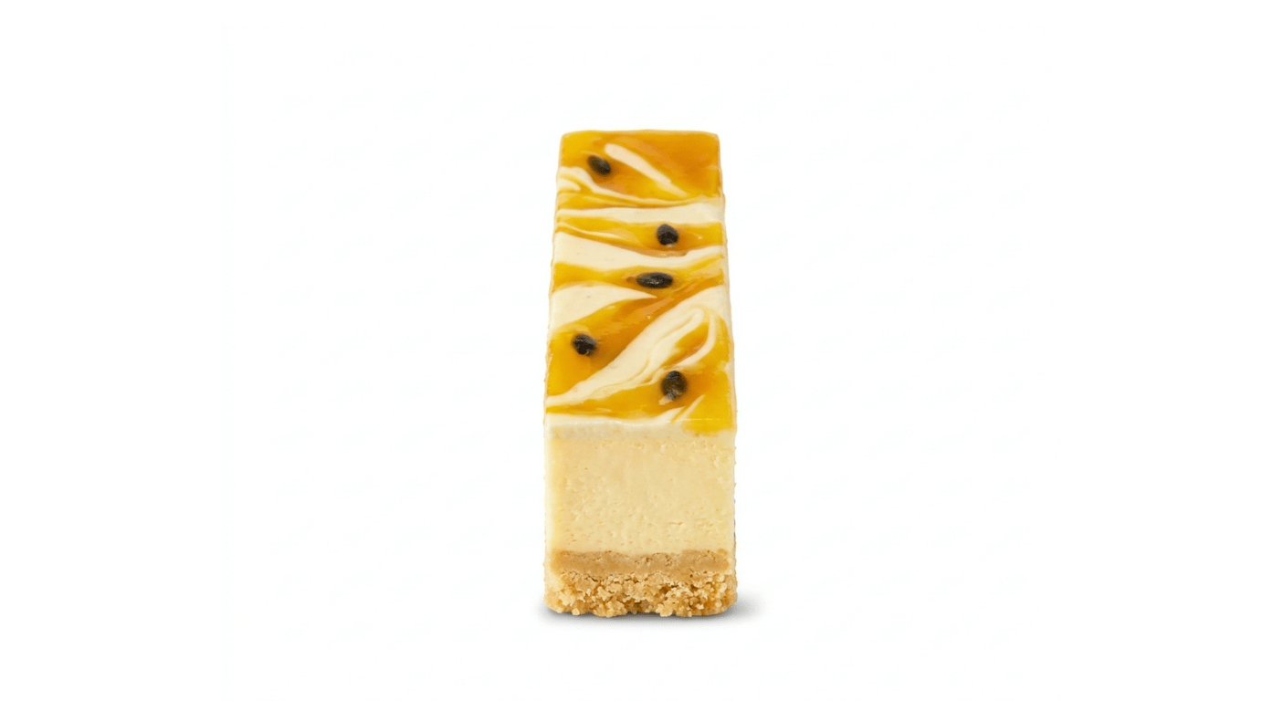 Burger King Mango and Passionfruit Cheesecake Bar, cheesecake bar with a biscuit base and mango passionfruit topping