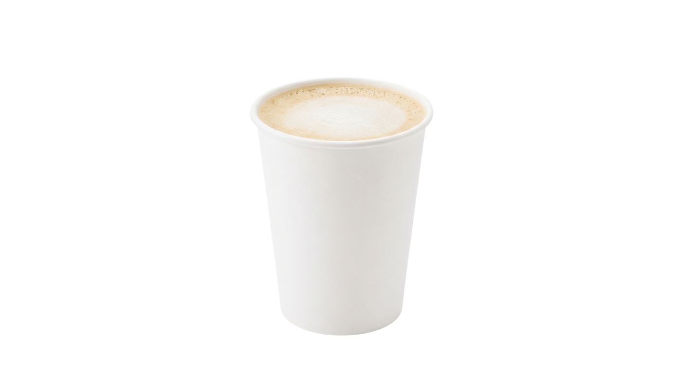 Burger King Latte, latte with steamed milk in a takeaway cup