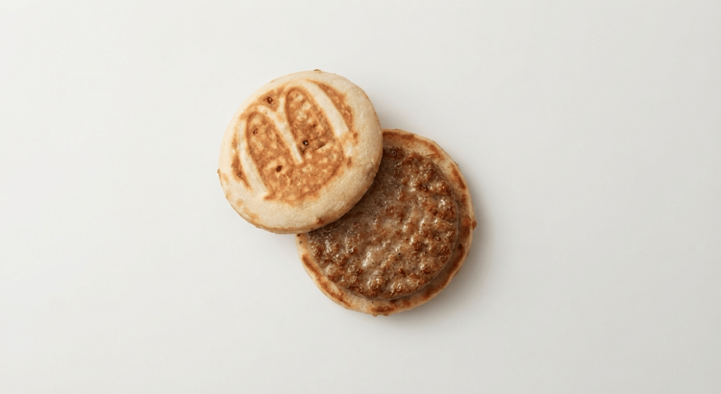 McDonald's US Sausage McGriddles with a seasoned pork sausage patty between two maple griddle cakes